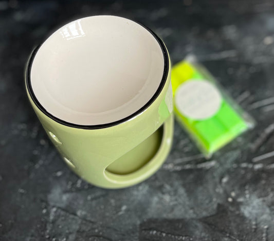 Geurbrander gras grass groen Wax brander Waxsmelter Oliebrander Olie brander waxbrander Snapbar waxmelts wax melts wax melt waxmelt Miniblok