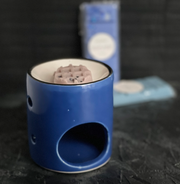 Geurbrander Blauw Wax brander Waxsmelter Oliebrander Olie brander waxbrander Snapbar waxmelts wax melts wax melt waxmelt Miniblok